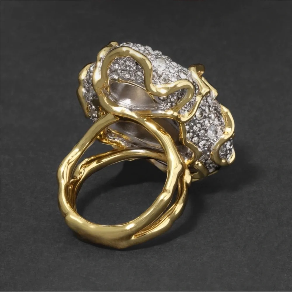 ALEXIS BITTAR • SOLANALES LARGE CRYSTAL PAVE GEODE RING sz 7.5